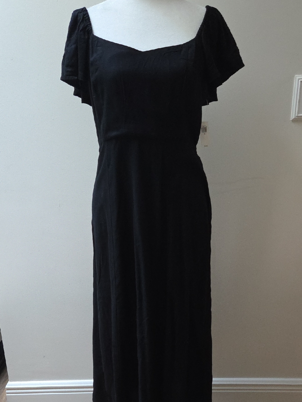 Old Navy Black Maxi Dress with Flutter Sleeves